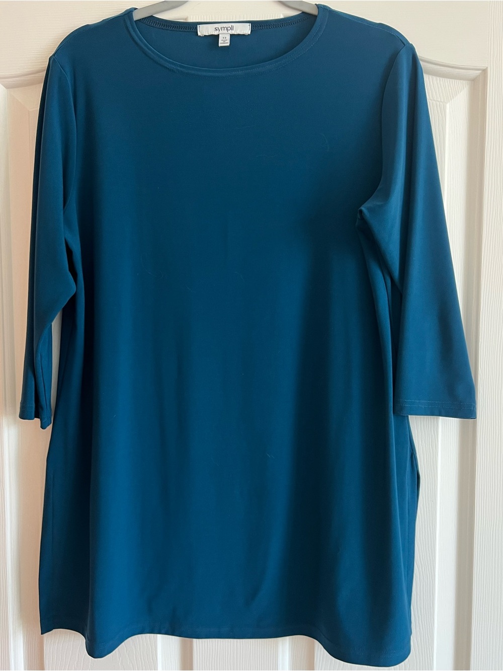 Sympli Deep Teal 3/4 Sleeve Tunic Top